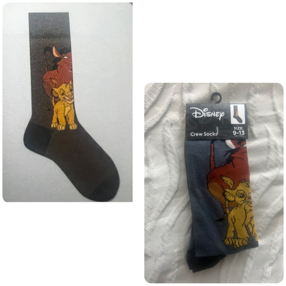 Disney Lion King Gray Crew Unisex‎ Socks